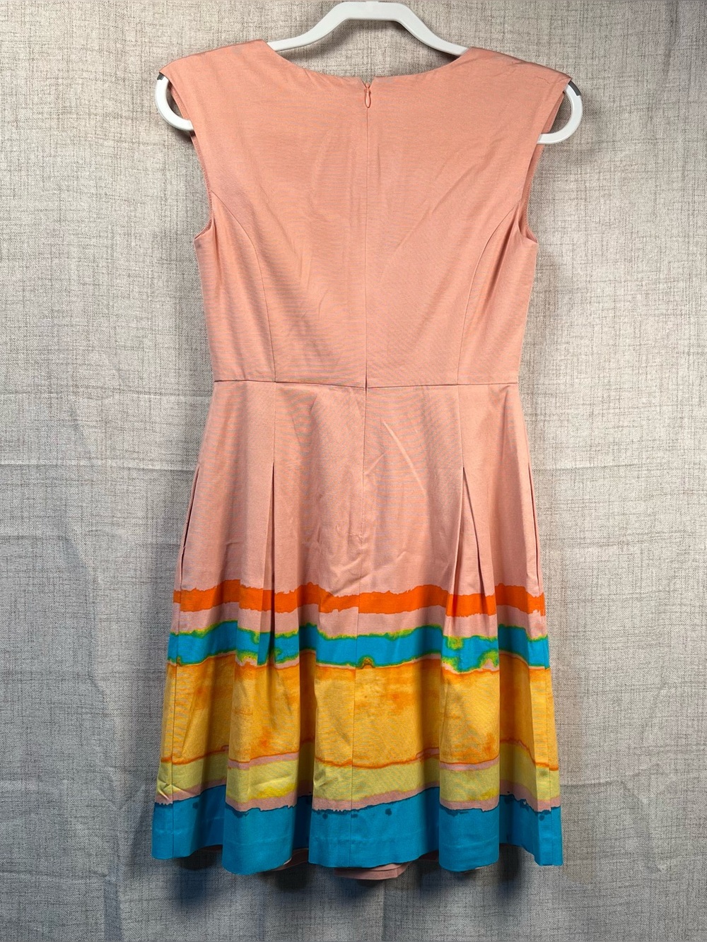 Tracy Reese Anthropologie Dress Painterly Pleated Midi Pink Striped women's 0 - Picture 3 of 8